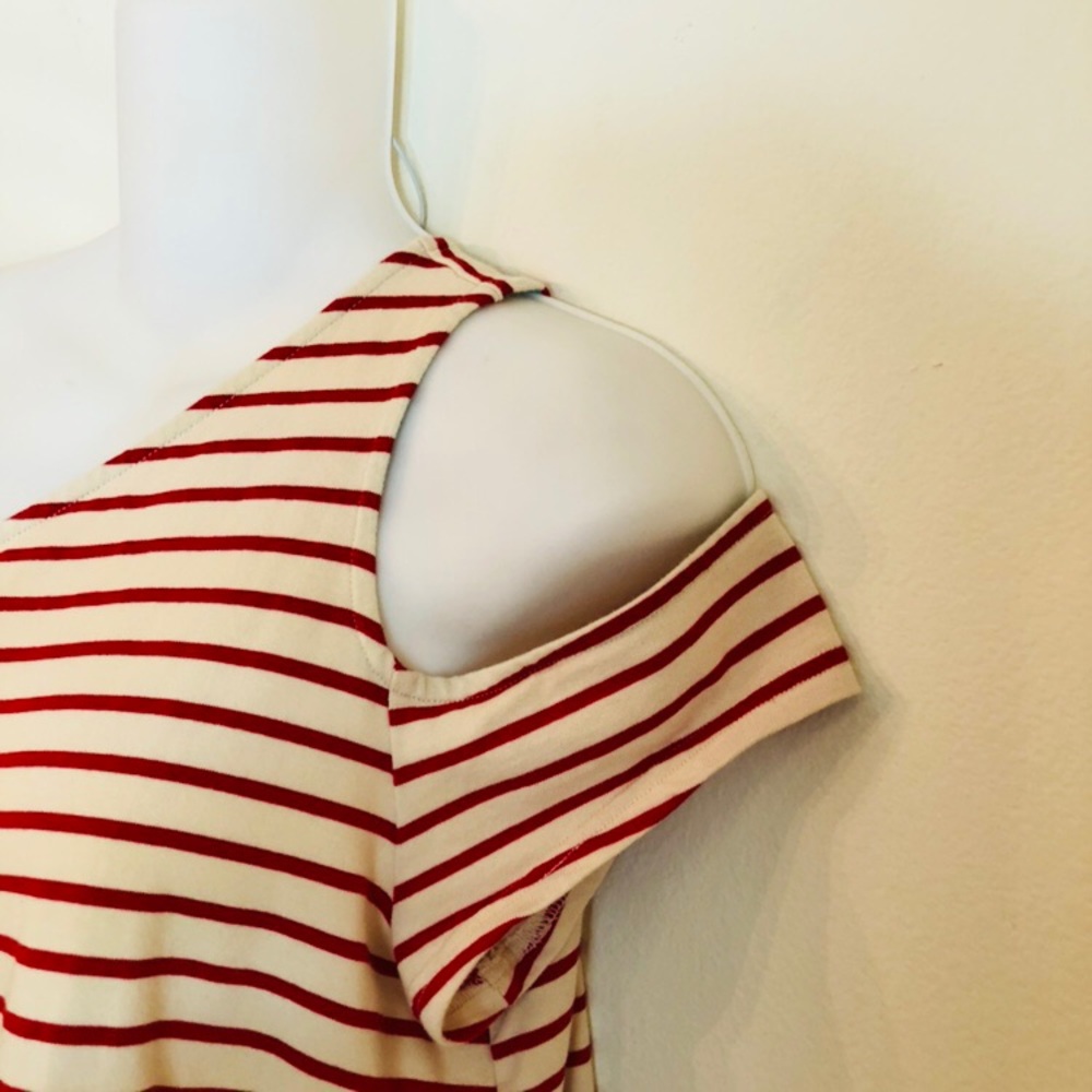 Maeve | Marketa . red stripped one shoulder dress - Picture 6 of 8
